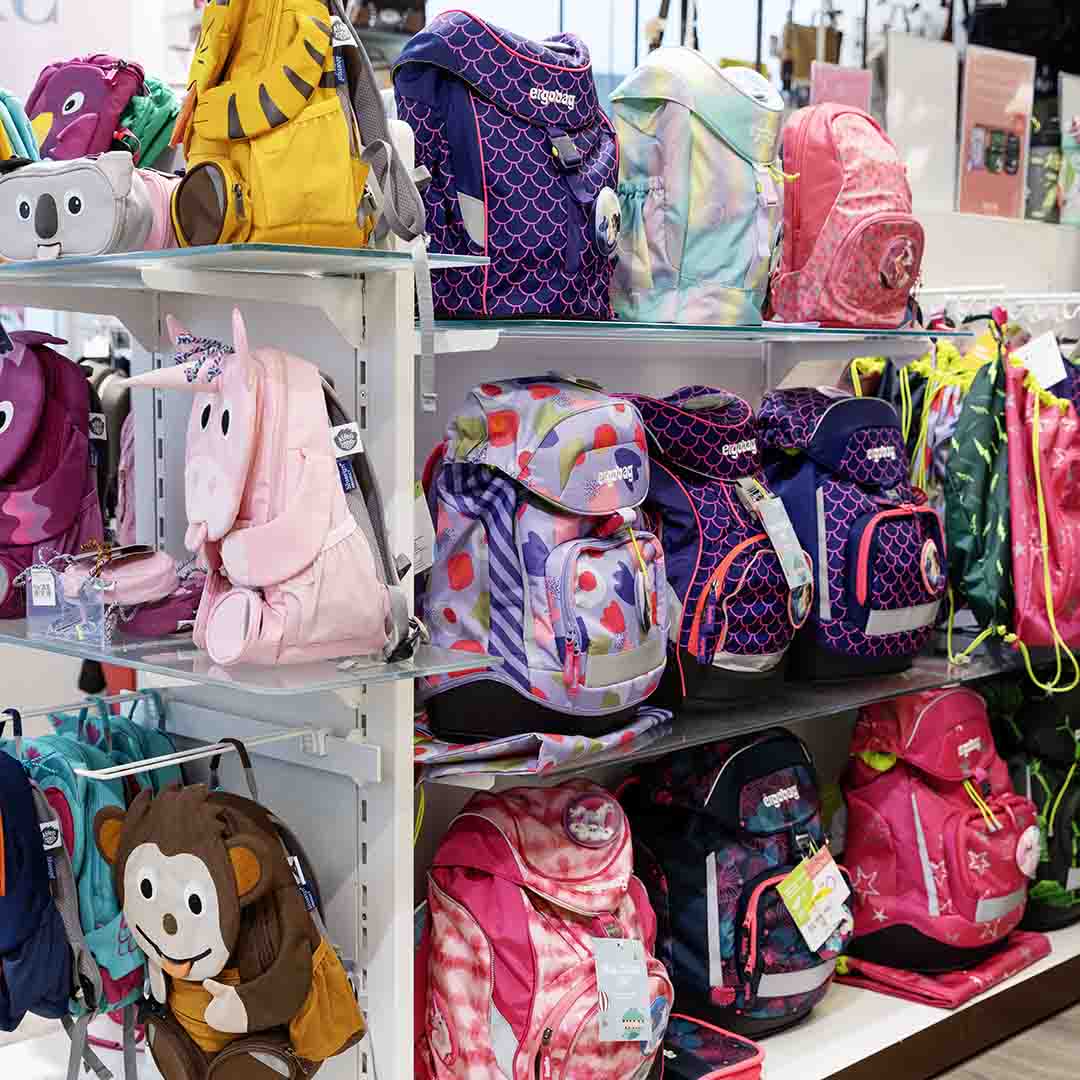 Various school bags from Neye in Frederiksberg.